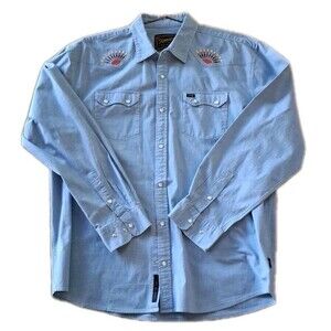 Howler Brothers Gaucho Sun Rise  Embroidered Western Pearl Snap Shirt Mens XL